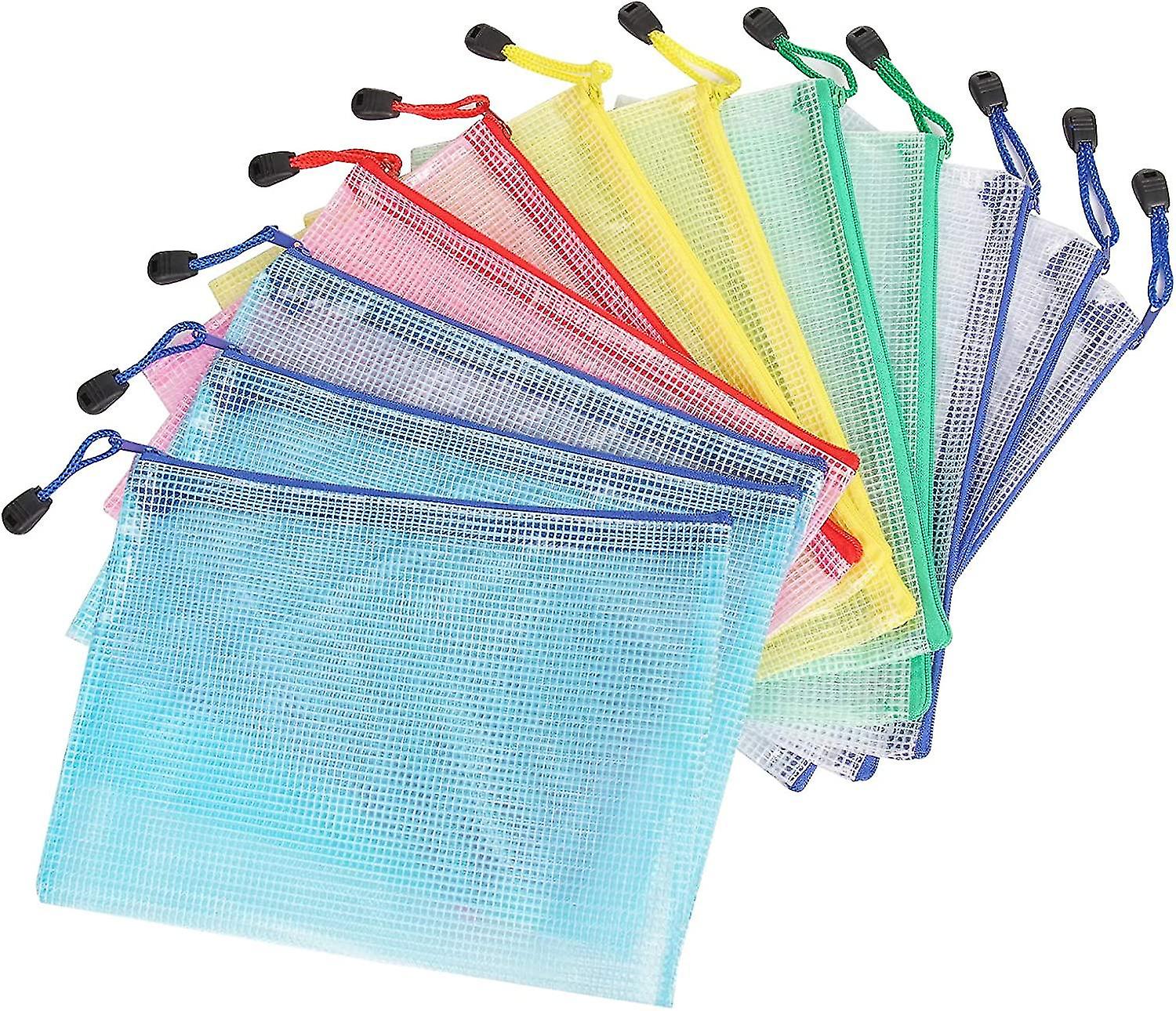 12pcs Document Pouch, A5 Document File Folder Pvc Zip Pouch, Transparent Pockets For Document Storage Office Supplies Travel Pouch
