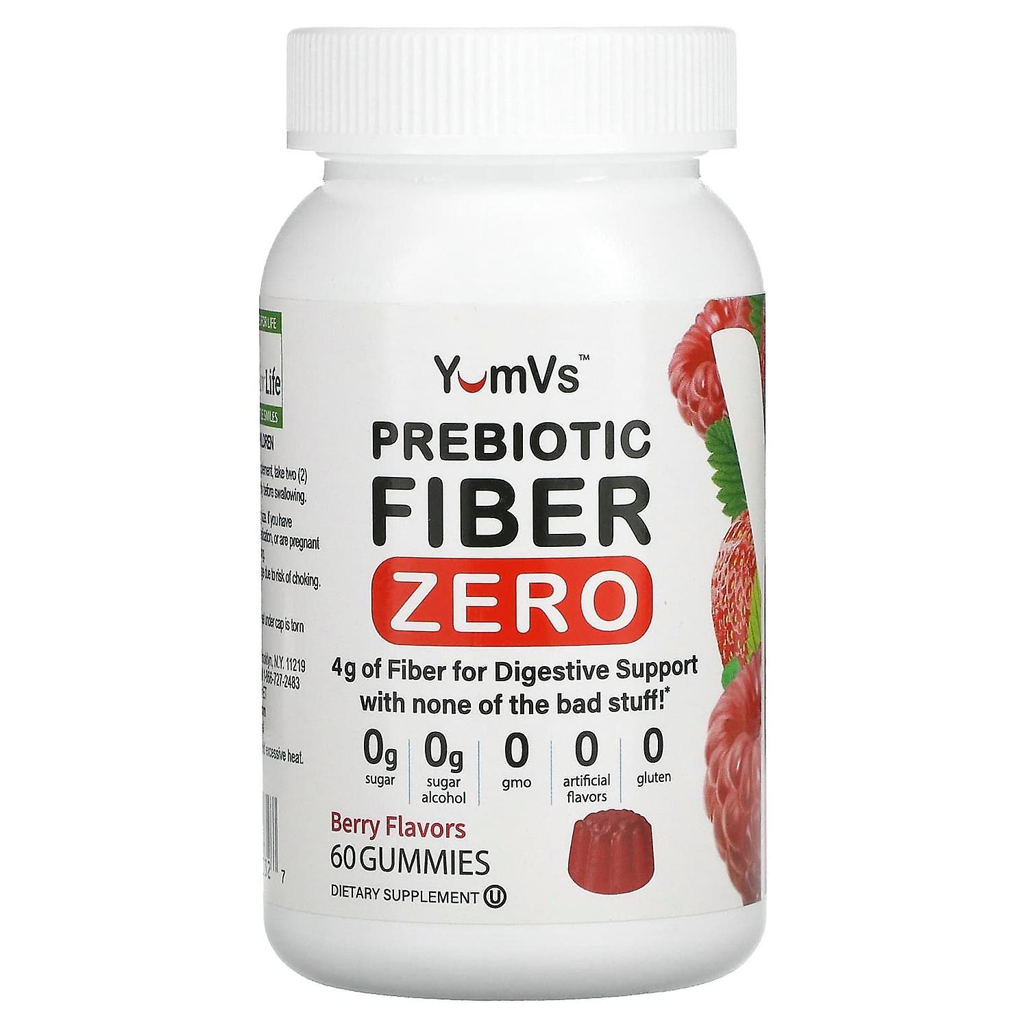 Yum-Vs, Prebiotic Fiber Zero, Berry, 2 g, 60 Gummies