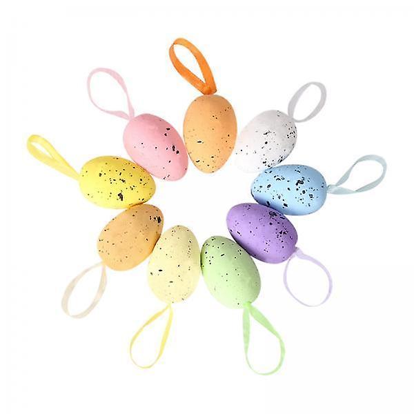 3x9x Colorful Foam Easter Eggs Happy Easter Decorations Hanging Ornament