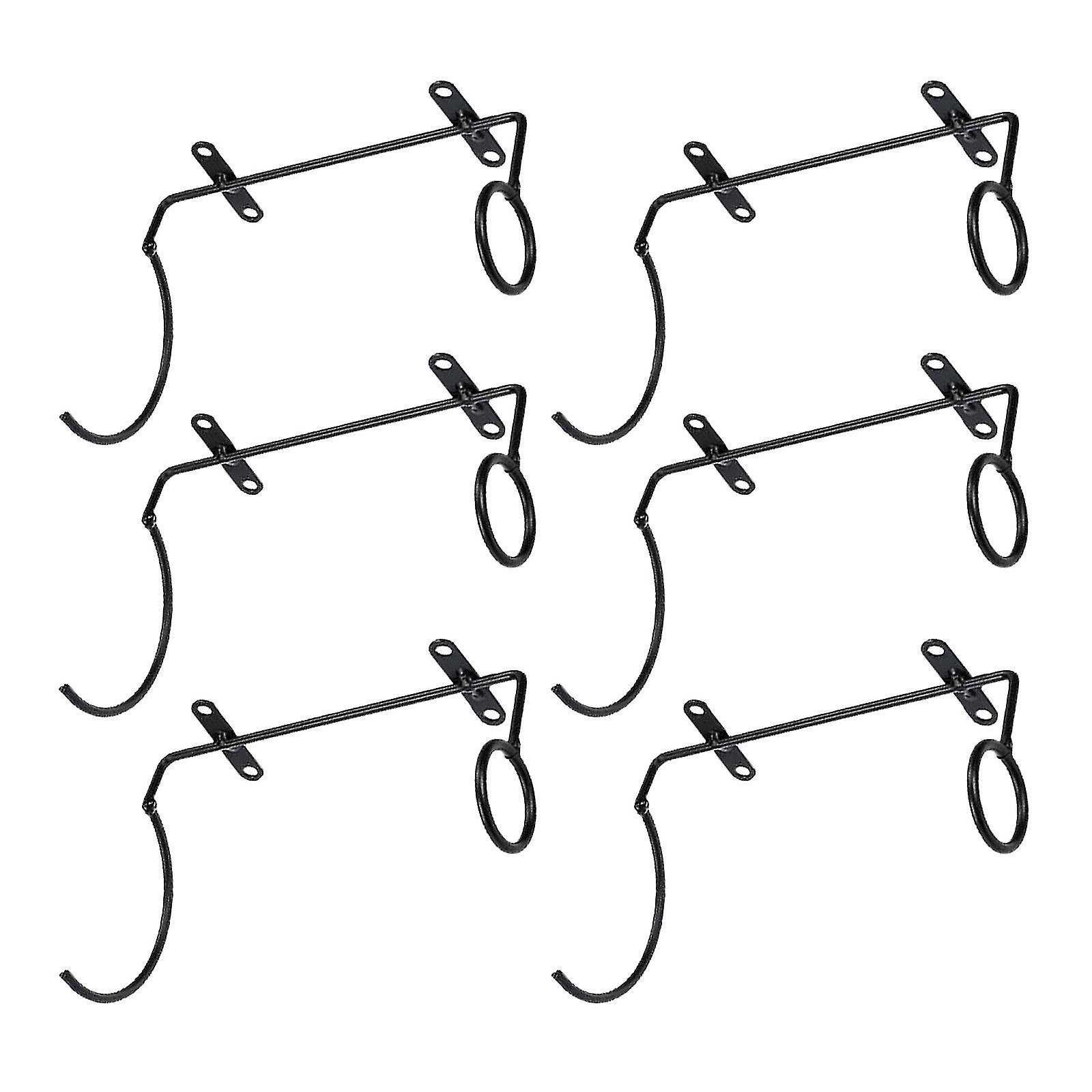 6x Iron Wall Mounted Wine Rack Multifunction for Wine Storage Home Bar Left