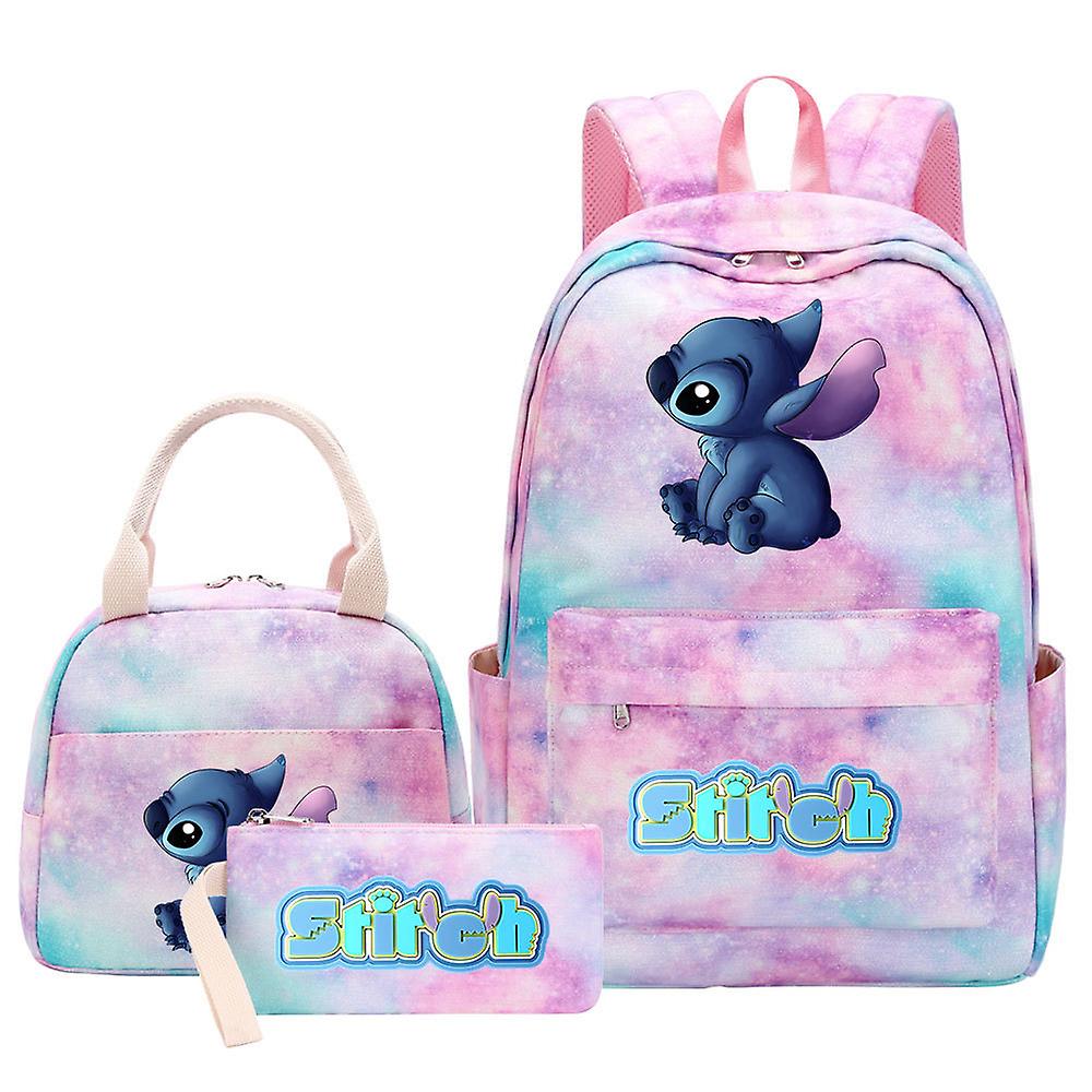 Σετ σακιδίων Lilo And Stitch 3 τεμαχίων - Γυναικεία &; αρσενική σχολική τσάντα ταξιδιού πολλαπλών τσεπών - Υψηλής ποιότητας Mochilas για εφήβους, casual στυλ