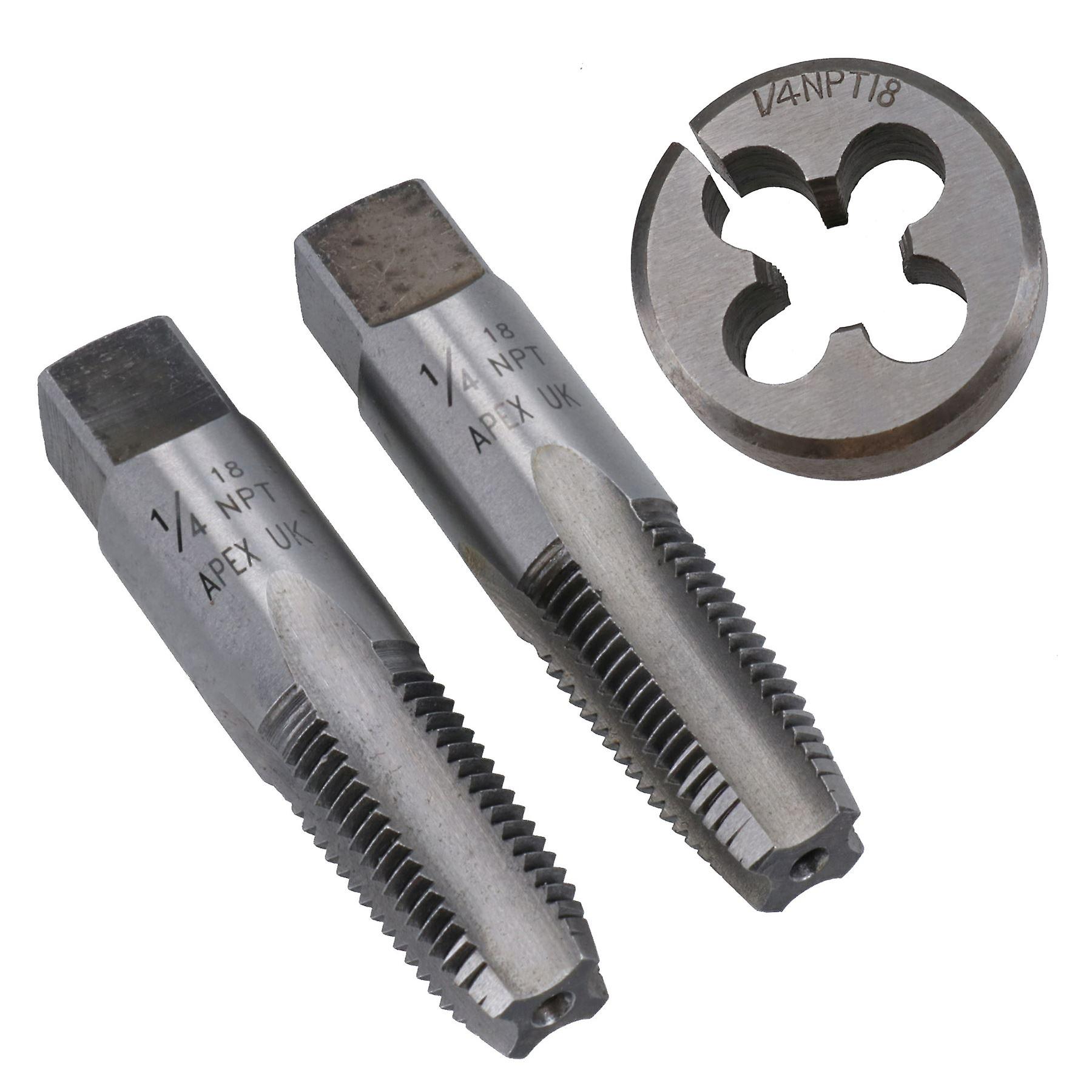 1/4" x 18 NPT Imperial Tap and Die Tungsten Steel Taper and Plug TD079_TD109