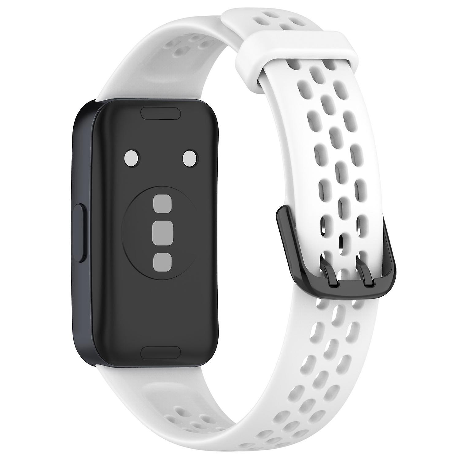 For Huawei Band 8 Breathable Silicone Smart Watch Strap Comfortable Wearing Wrist Band-White