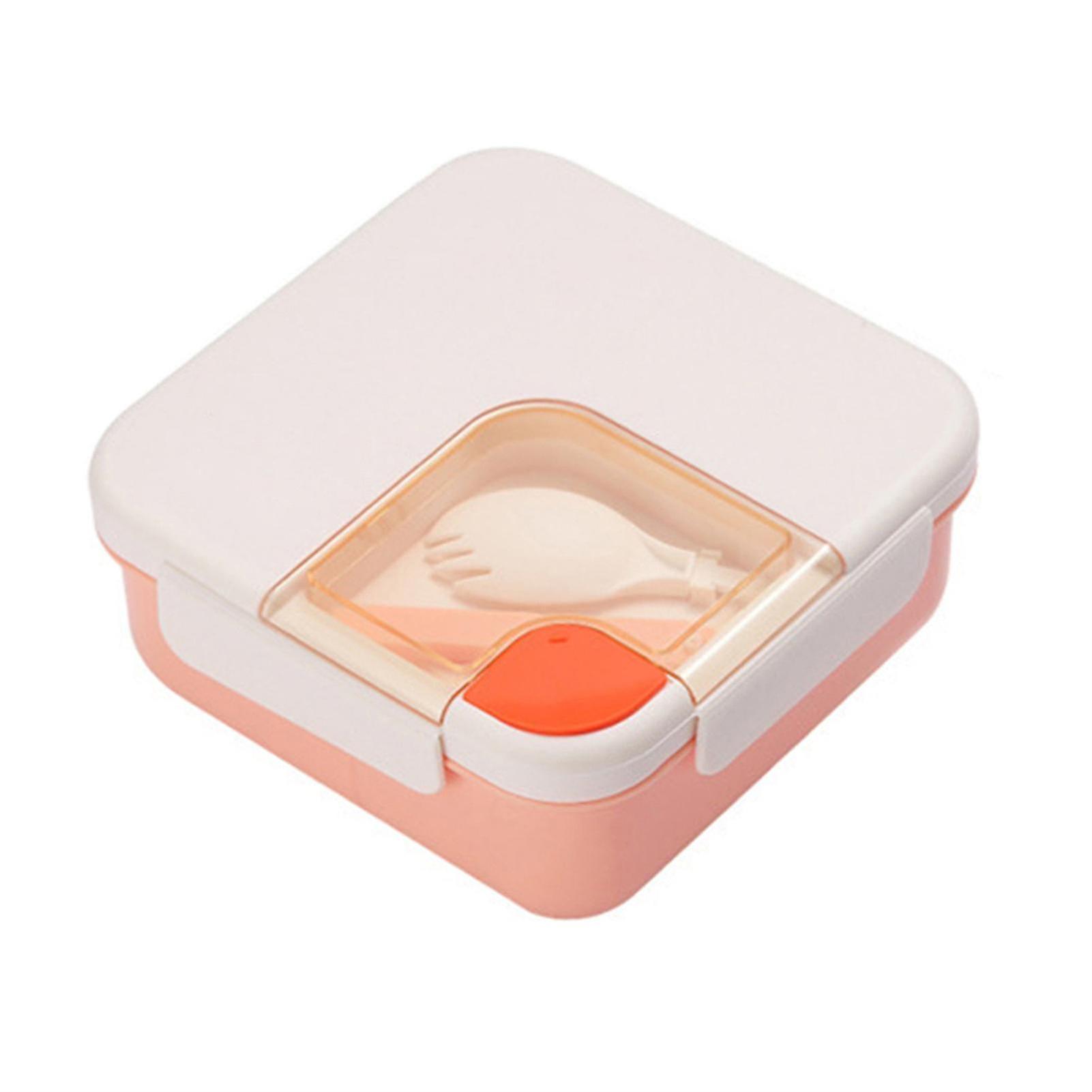 Portable Lunch Box Plastic Compartment Bento Box With Spoon For School Office