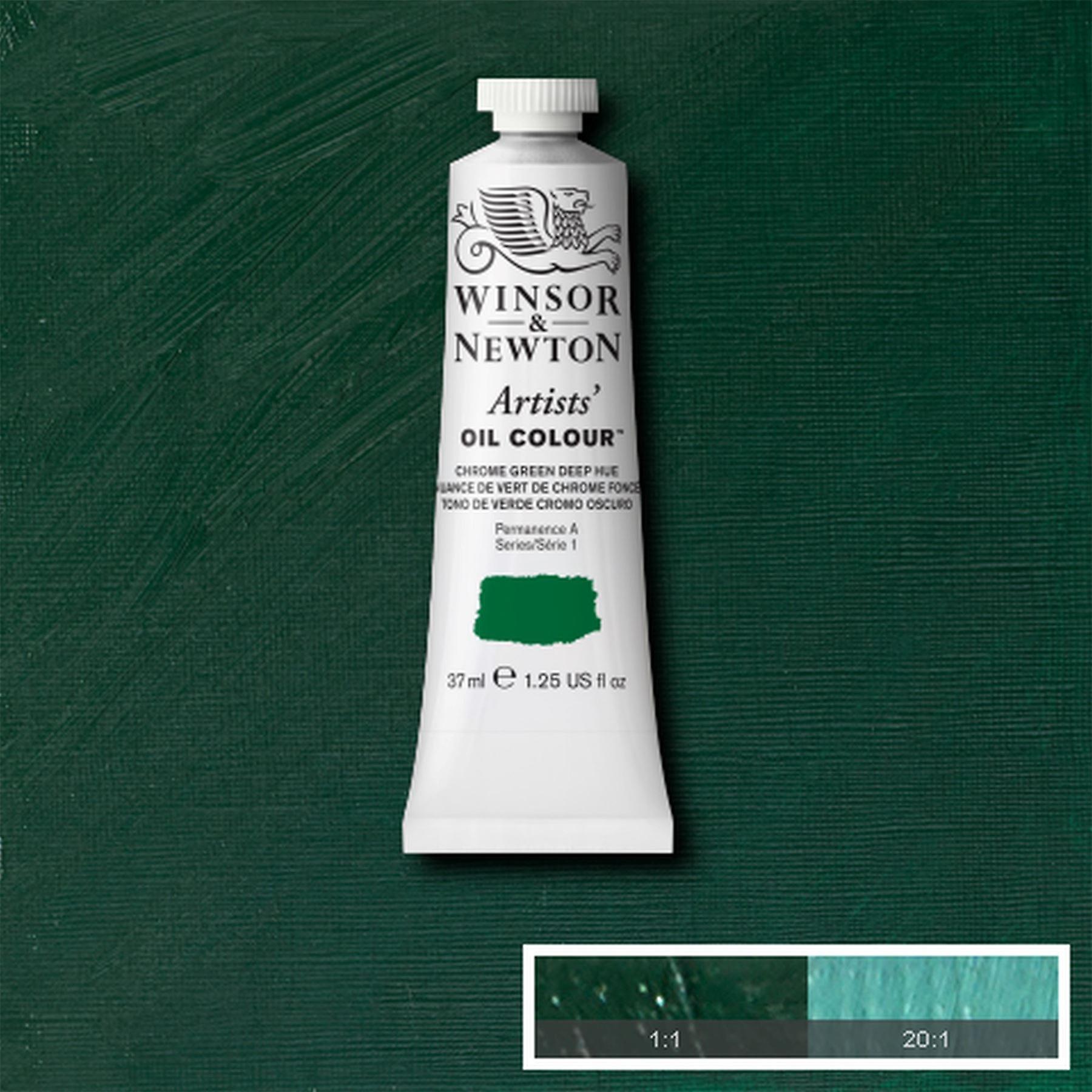 لون زيتي من Winsor & Newton Artists - أخضر كروم بلون عميق - 37 مل