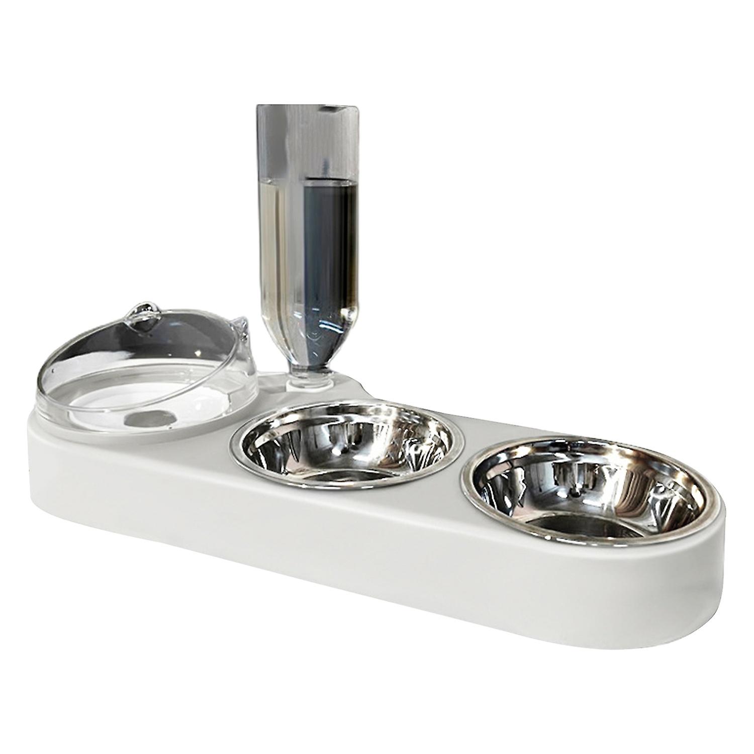 High-Capacity Pet Feeder Bowl Set with Beveled Mouth Automatic Drinking Water Splash-Proof Cat Dog F