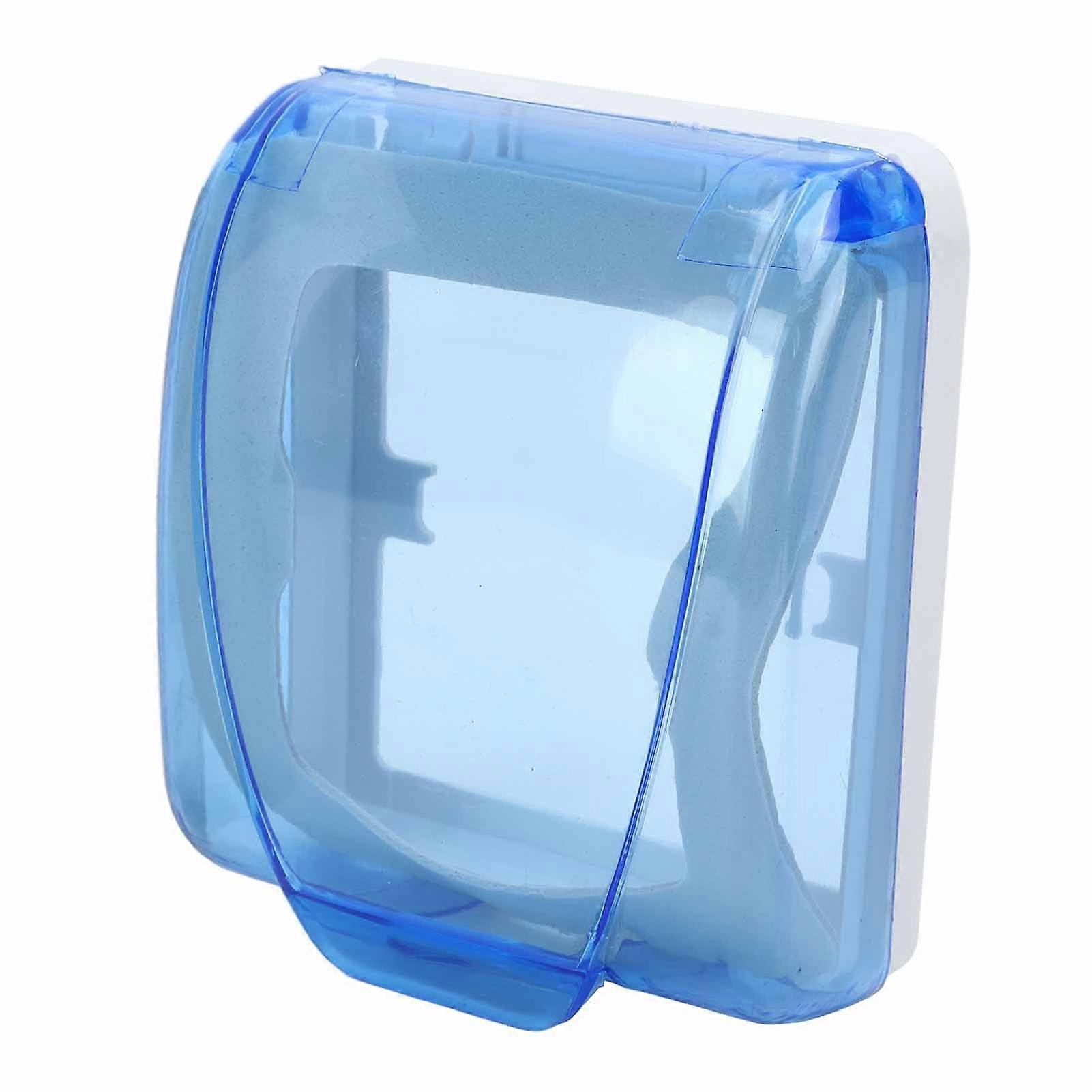 Universal 86 Type Socket Waterproof Box Transparent Wall Switch Protection Box for Bathroom Blue