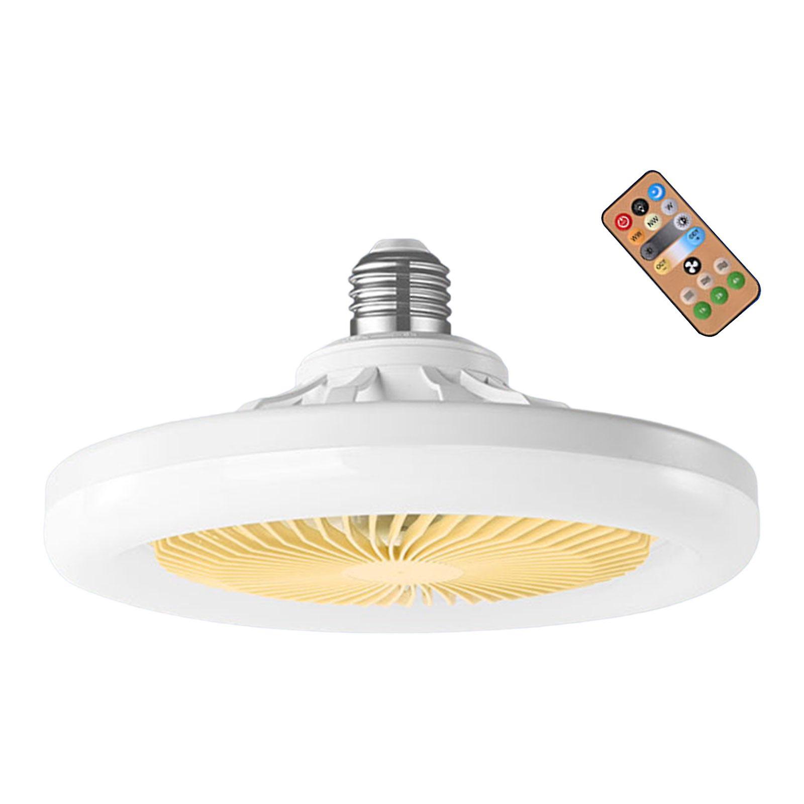 Ceiling Fan Light E27 Base Ceiling Lights LED Ceiling Fan with Light Fixture Yellow