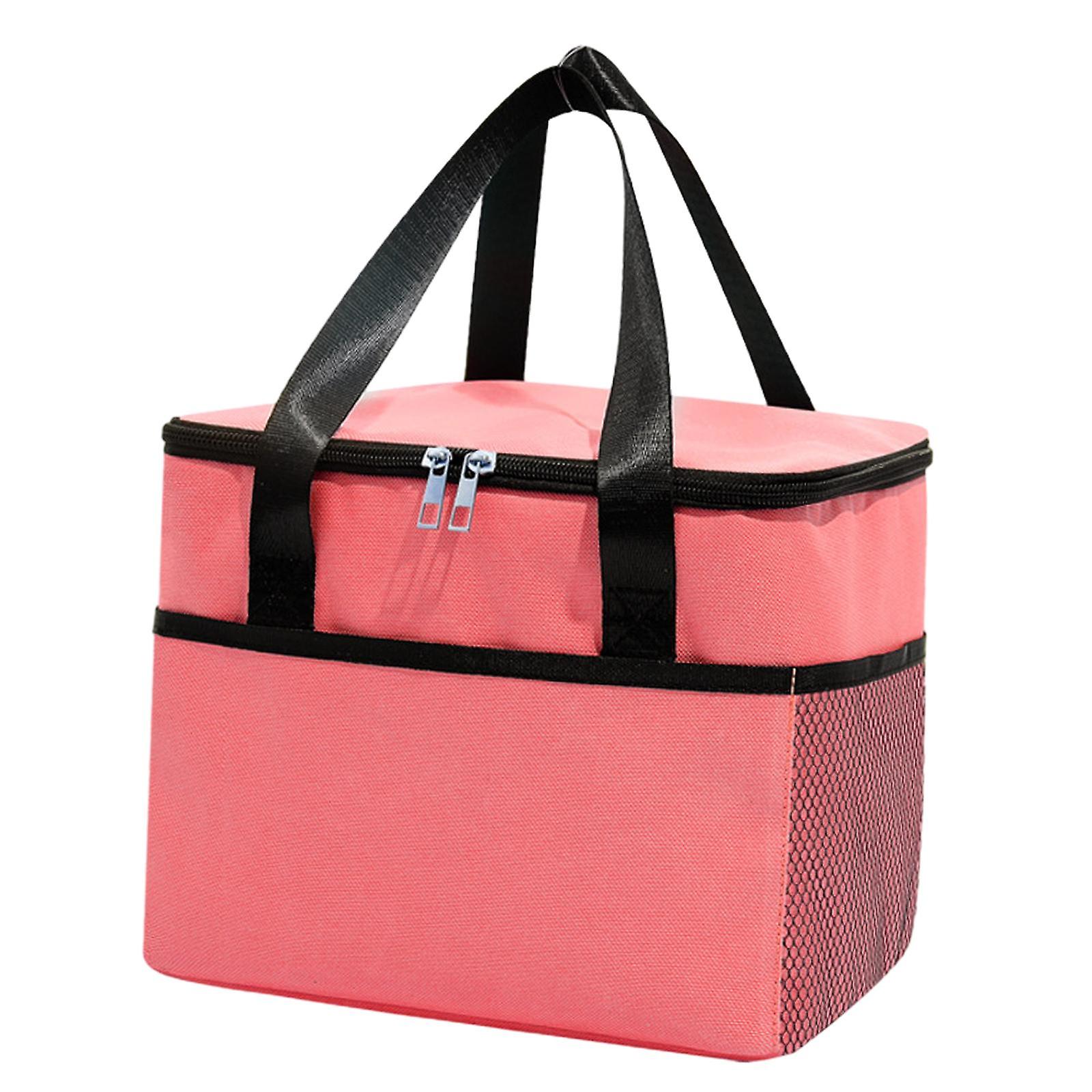 Large Insulated Cooler Bag Cookware Bag Case Container for Camping Work pink