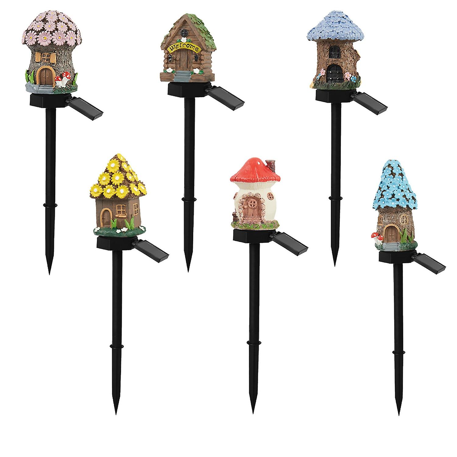 Waterproof Mushroom House Garden Solar Light, Resin and PP Material, Easy Setup