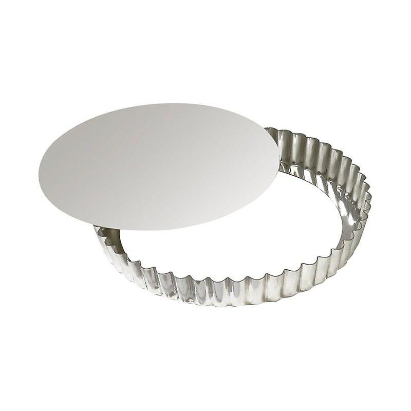 Round tin tart mold with removable bottom - Fluted