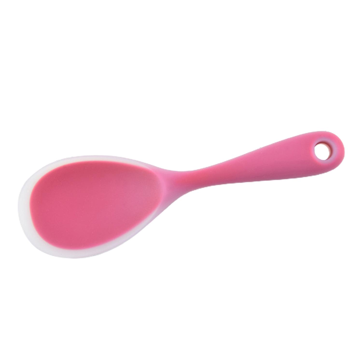 ZHOUBA Silicone Rice Spoon Solid Color Non-stick Meal Pot Pan Scoop Kitchen Utensils