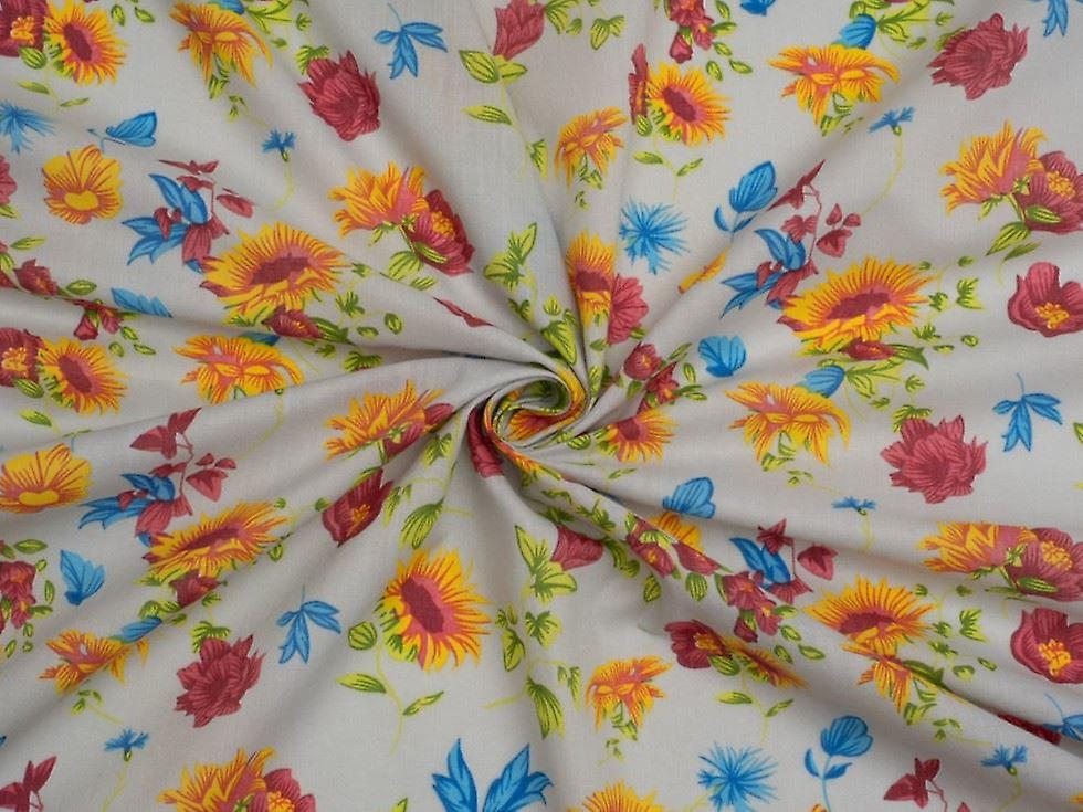 Minerva Printed Polycotton Fabric Grey - per metre