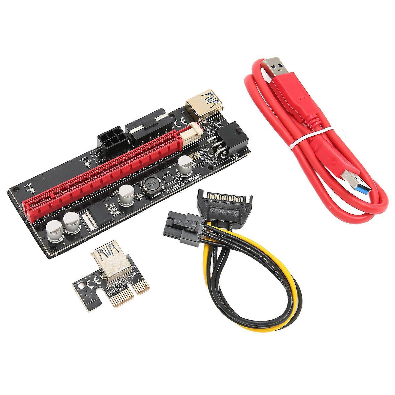 PCIE Riser 1X to 16X Graphics Extension Reduce Burden 60cm USB3.0 Safe Stable USB Riser Powered Adapter Card