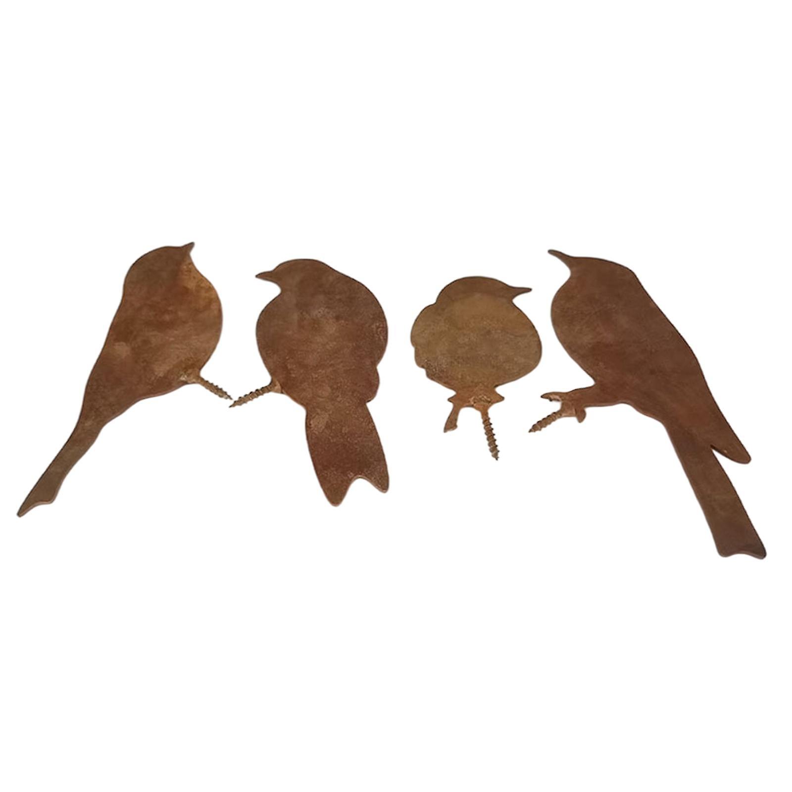 Rustic Bird Silhouette Art Sculptures Bird Statue for Tree Yard Adornment
