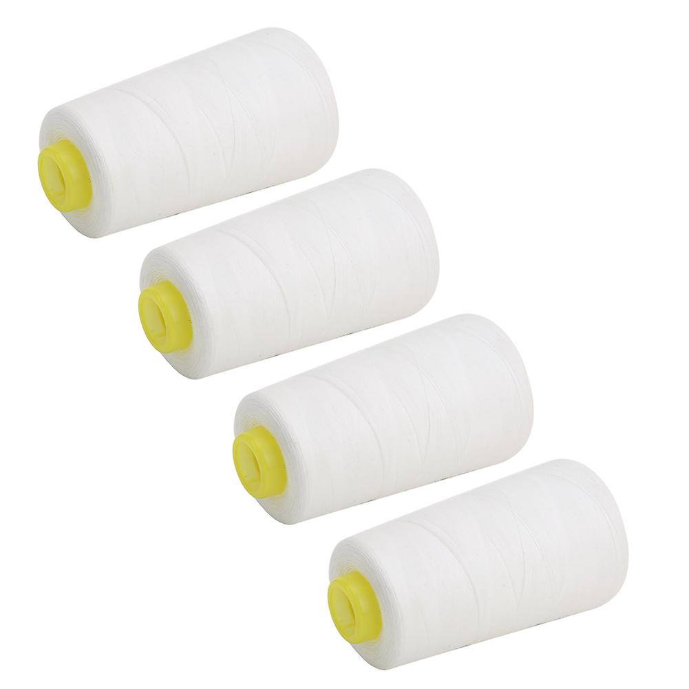 4PCS High Grade Polyester Thread Sewing Machine Accessories Needle Thread 3000 Yards for Clothes(White )