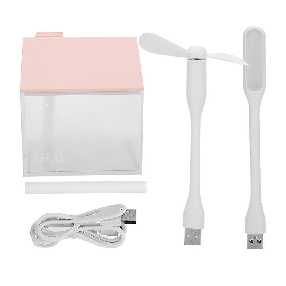 3 in 1 USB Humidifier House Shape Aroma Essential Oil Diffuser Night Light 250ml (Pink)