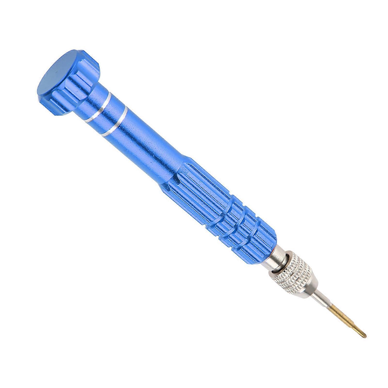 Screwdriver with 5 Precision Bits, Phone Watch Eyeglass Repair Tool Kit (Blue)