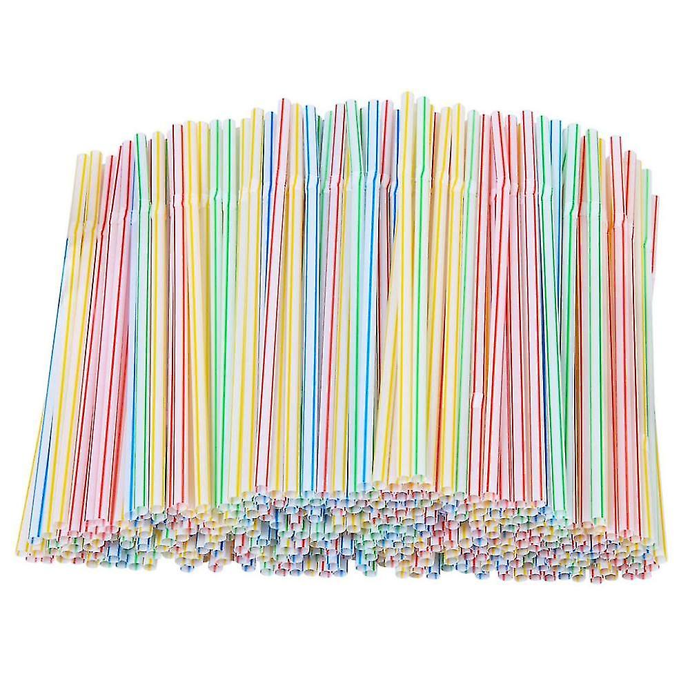 200pcs Plastic Drinking Disposable Straws 8 Inches