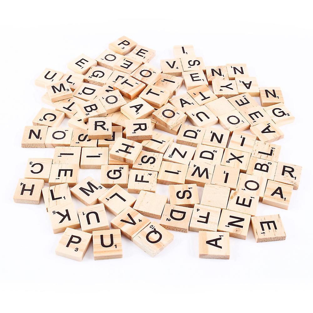 100-piece puzzle: letters, alphabet, wooden pieces, numbers, pendants, spelling