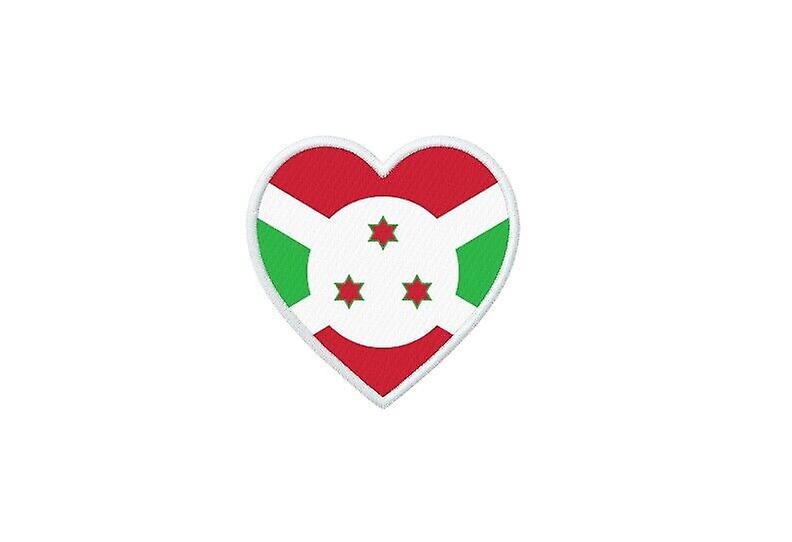 Patch badge ecusson prints thermocollant flag heart RU burundi