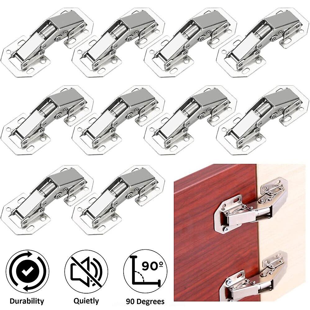 10 pcs screw-on hinge with spring 90° hinge door hinges kitchen cabinet