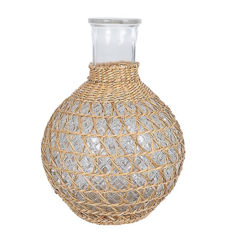 1pcs Rattan Glass Flower Bottle