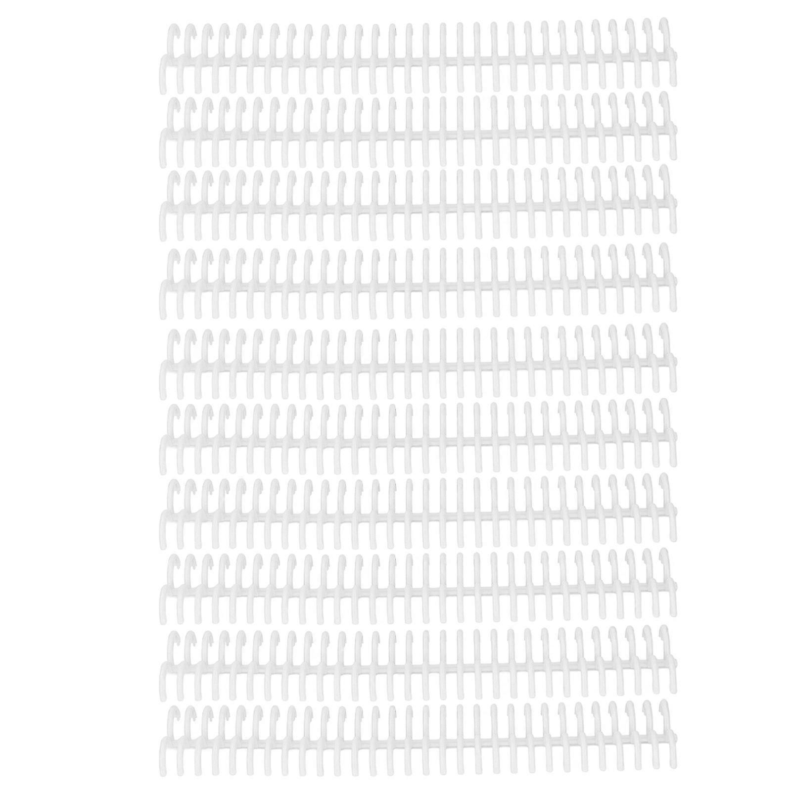 10 Pcs Loose Leaf Binding Spine 30 Holes 22mm Inner Diameter Wear Resistant Plastic Binding Rings White NO.4644