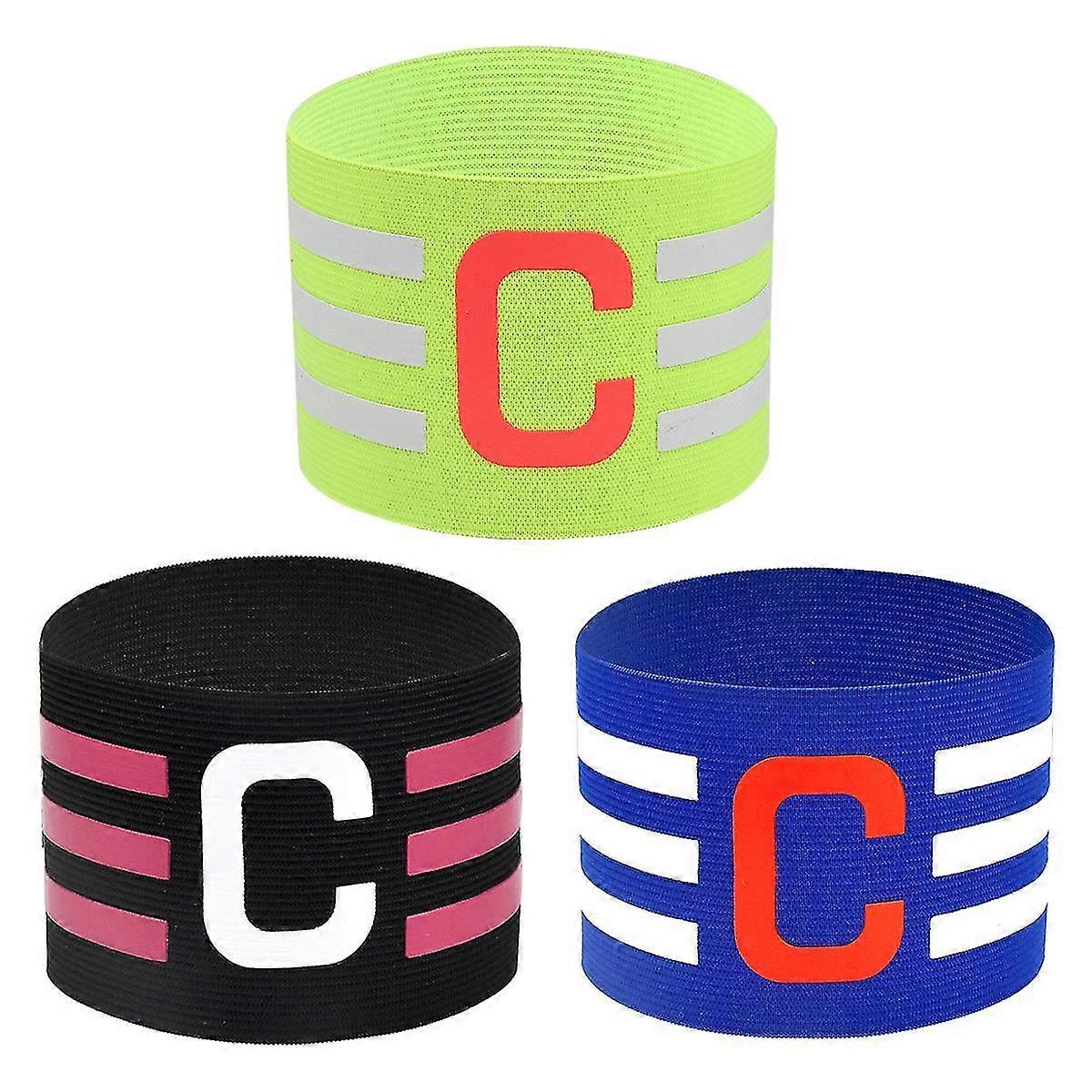 3PCS Fußball-Kapitäns-Armbinden, verstellbares Fußballband Fußball-Kapitänsbinde für Erwachsene und Jugendliche, Kapitänsband