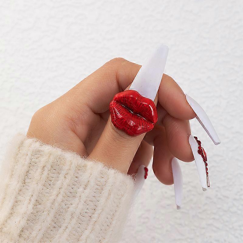 Lip Shape Finger Ring Statement Finger Jewelry Accessories Punk Style Ring