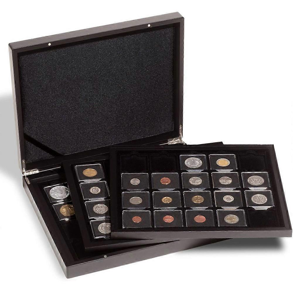 Leuchtturm Premium Quality 60 Quadrum Coin Capsules Presentation Case (Black)