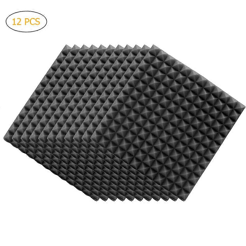 12stk akustiske skumpaneler akustisk skum lydabsorpsjon pyramide studio behandling veggpaneler
