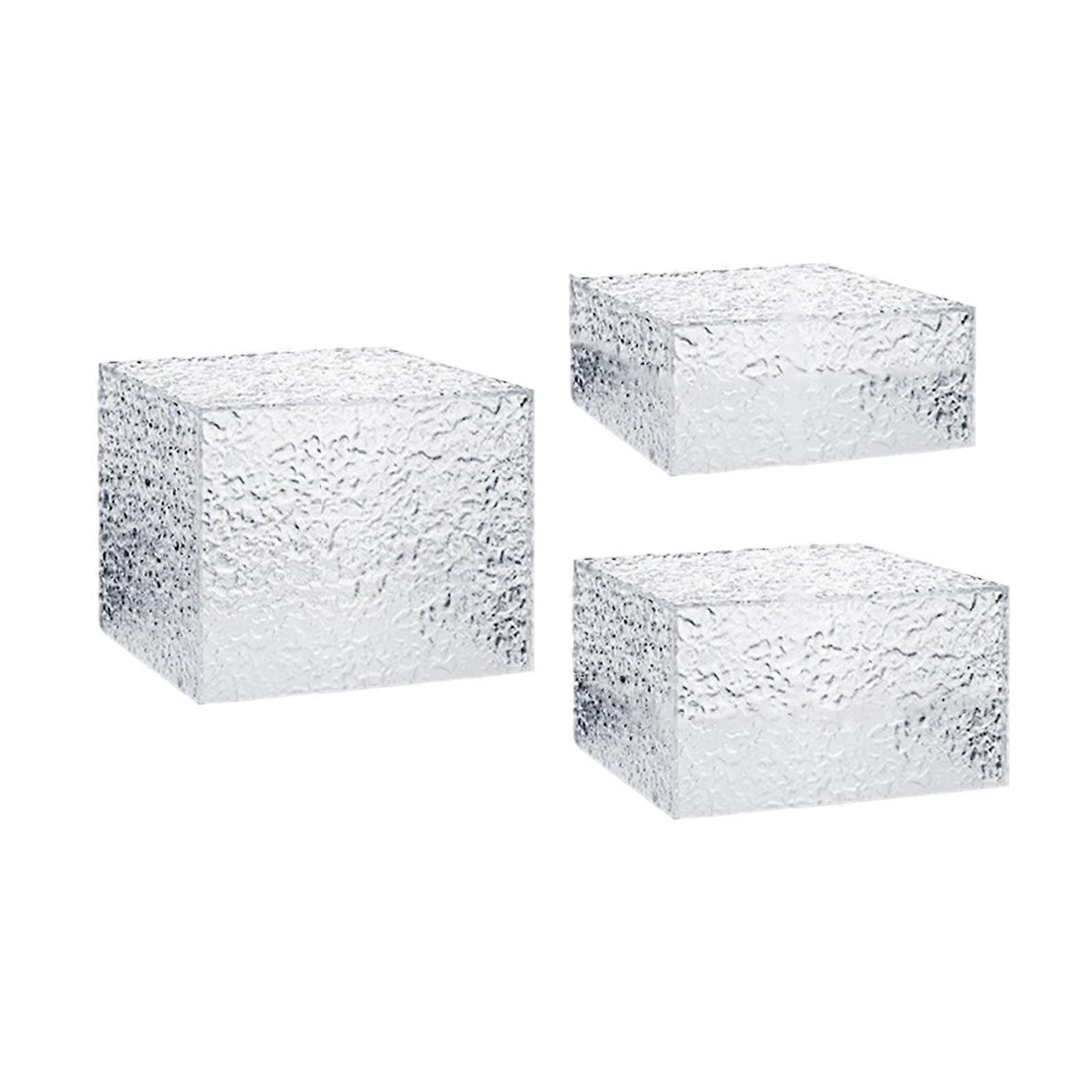Acrylic Cube Display Box Riser Buffet Riser for Catering Action Figures Cake 3 piece set