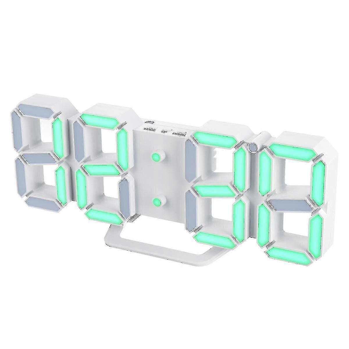 3d Alarm Clock Led Date Display Digital Temperature Snooze Table Wall Hanging