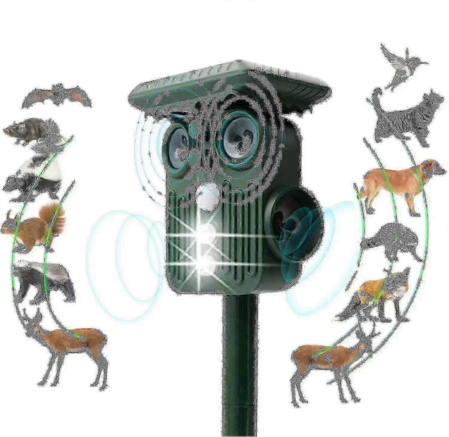 Ultrasonic Solar Deer Repeller - 5 Adjustable Modes - Get Rid Of Deer In 48 Hours