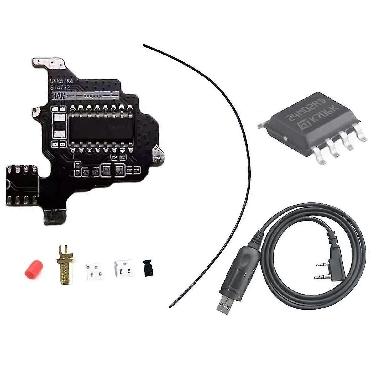 Module de modification SI4732 pour K5/K6 + puce d'extension 2M + câble de programmation USB, solution d'antenne double à ondes courtes