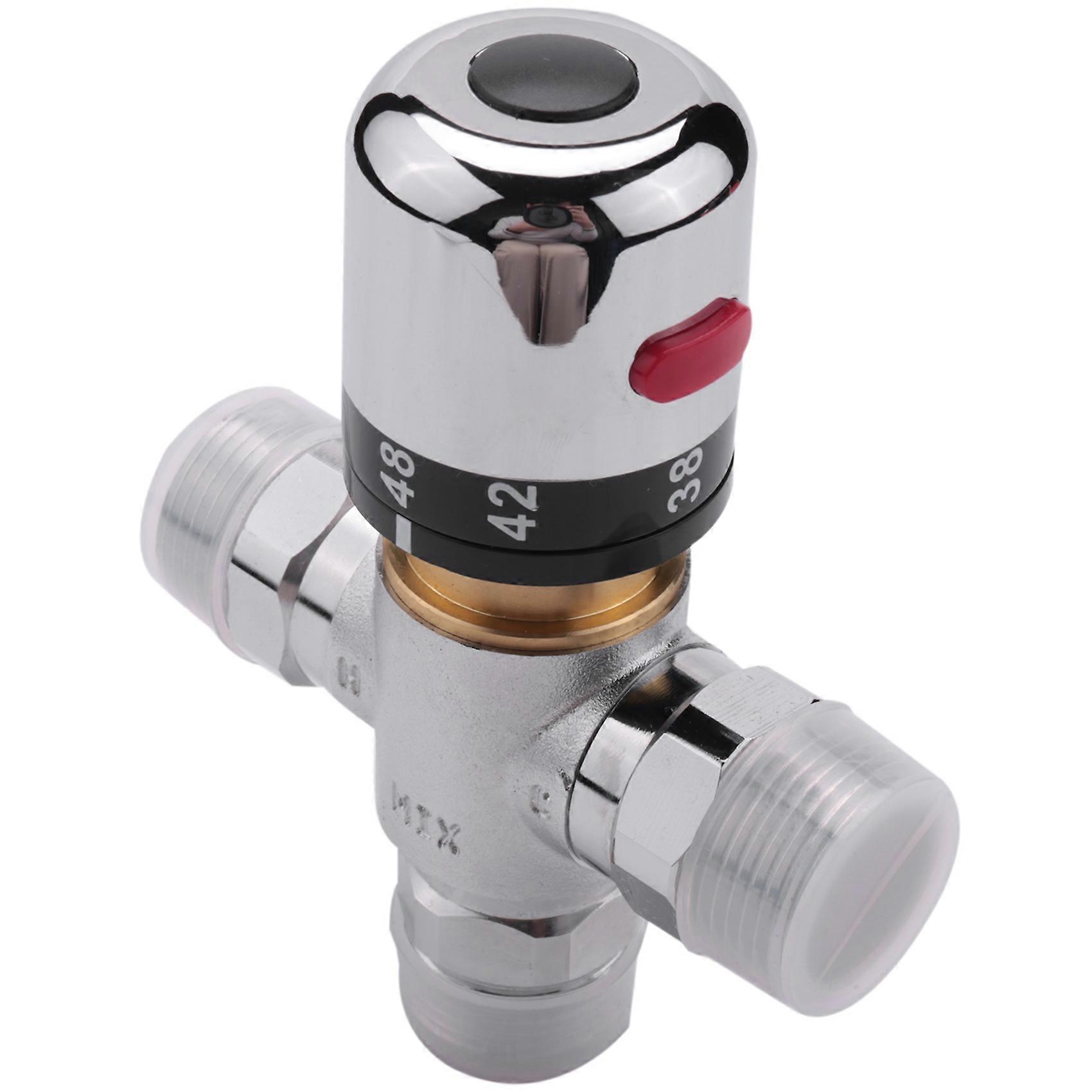 Solid Copper 3-Way Thermostatic Mixing Valve 3/4 Inch Solar Water Heater Valve Regulating Temperatu