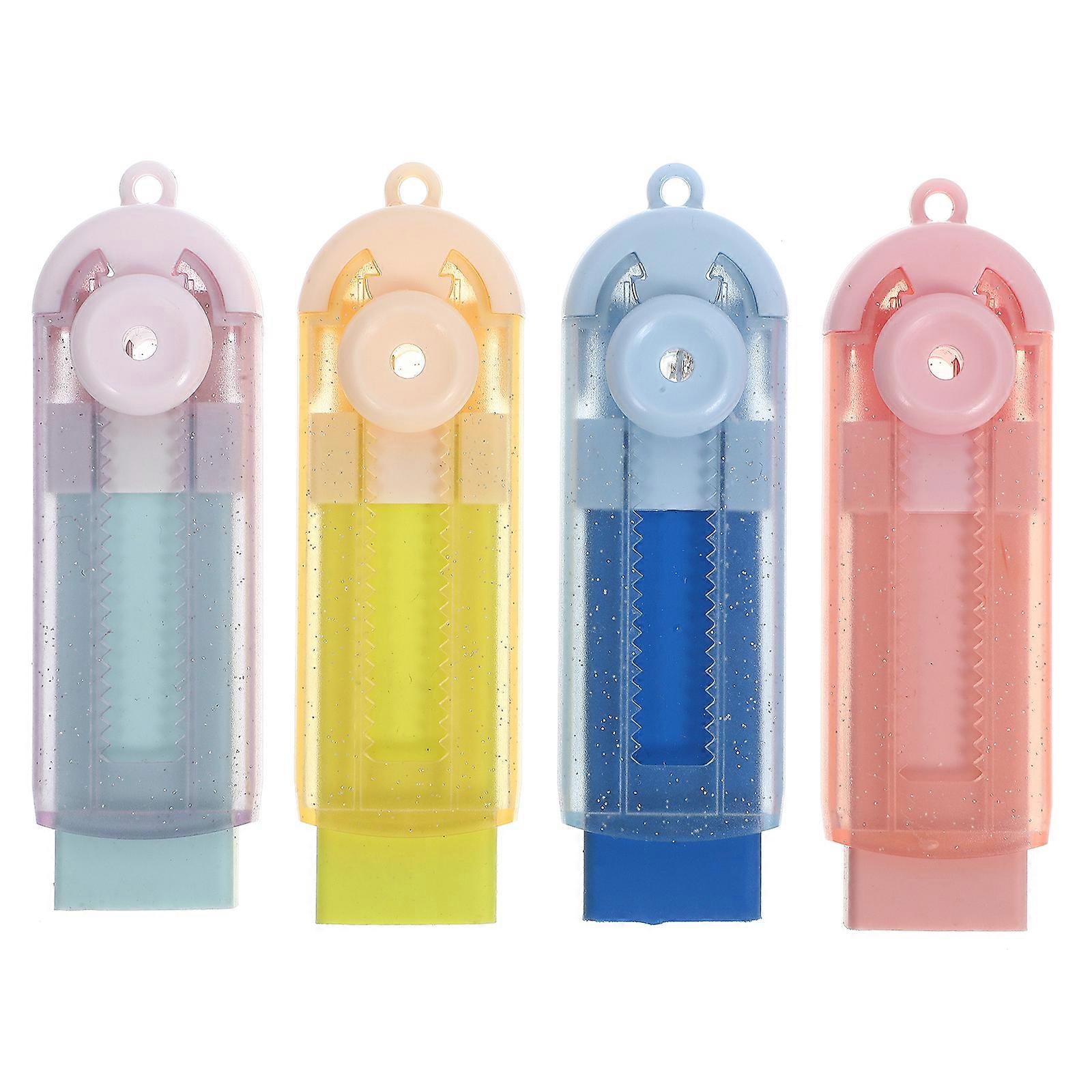 4pcs Students Erasers Portable Retractable Erasers School Test Exam Erasers Students Eraser Stationery