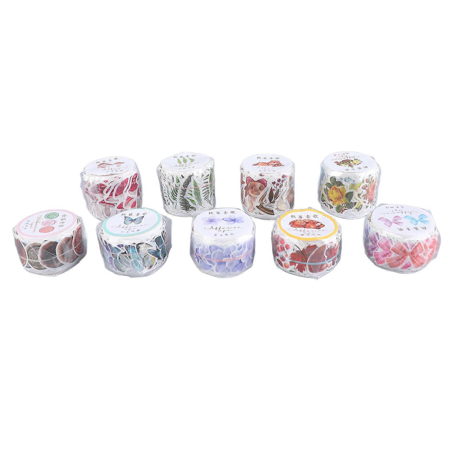 9 Rolls Floral Paper Tape Set DIY Retro Beautiful Patterns Decorative Masking Tape for Crafts Lover Journals Note Pads YEMAA