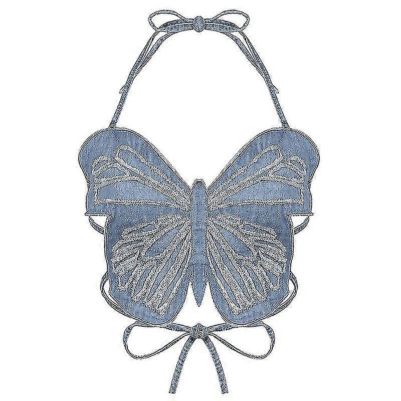 Butterfly Jeans Crop Top