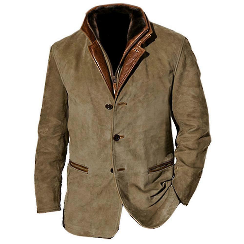 Ανδρικό Μπουφάν Vintage Fleece Σουέτ Μπουφάν Φθινόπωρο Χειμώνας Υπαίθριο Καθημερινό Σακάκι-Καλό