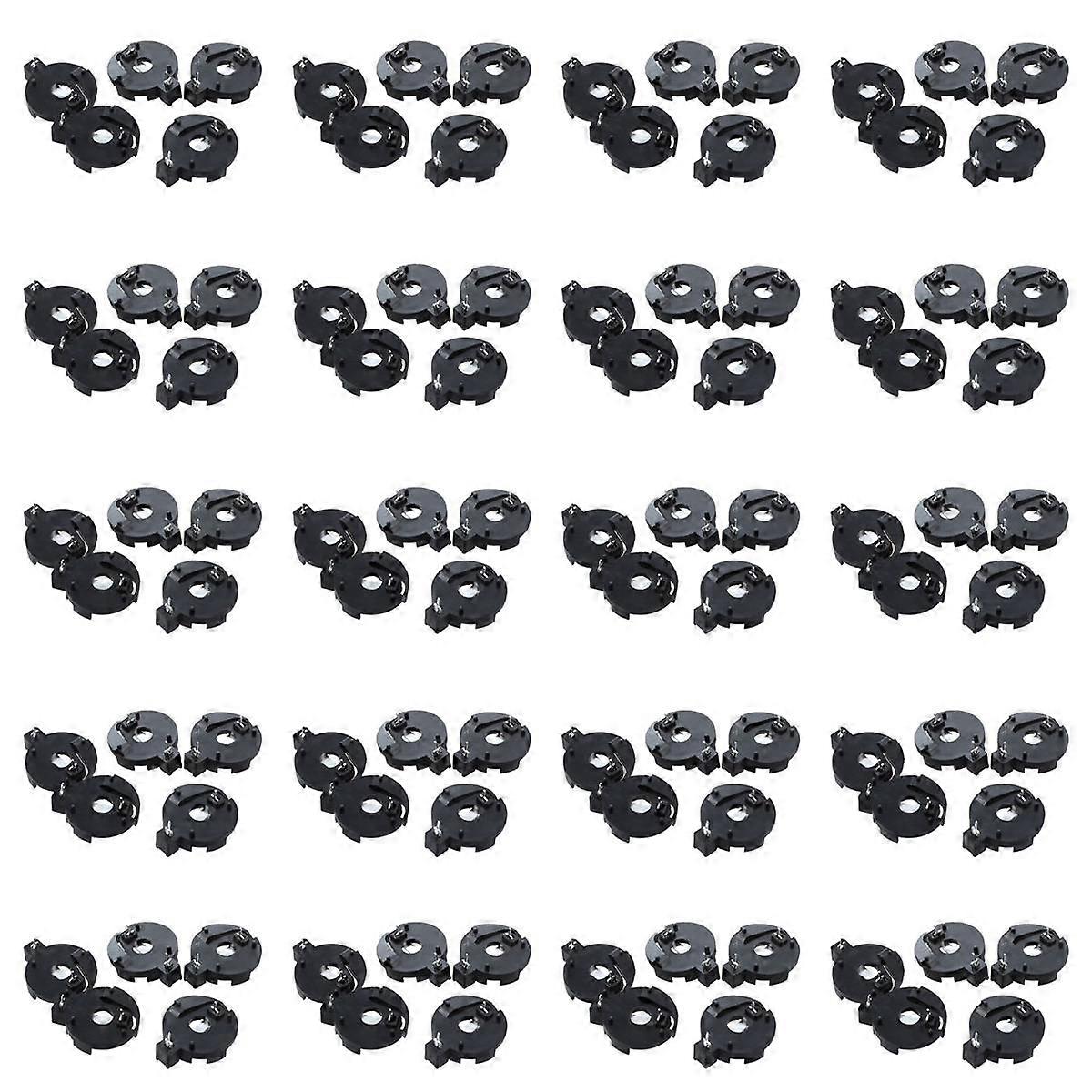 CR2016 2025 2032 Coin Cell Button Battery Holder Socket Black 100 Pcs