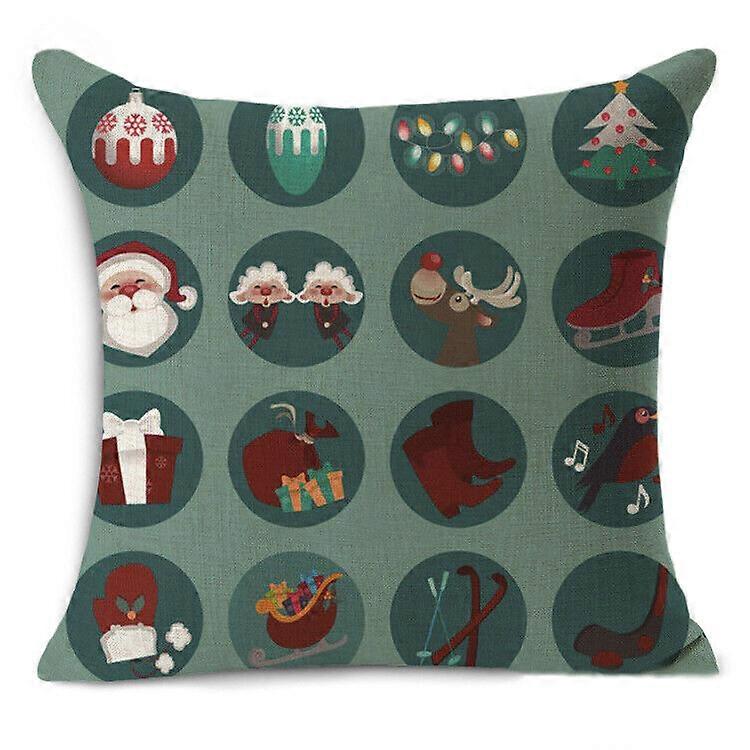 Capa de almofada de linho e algodão com guirlanda de Natal Design de decoração de casa 994jpjcjh