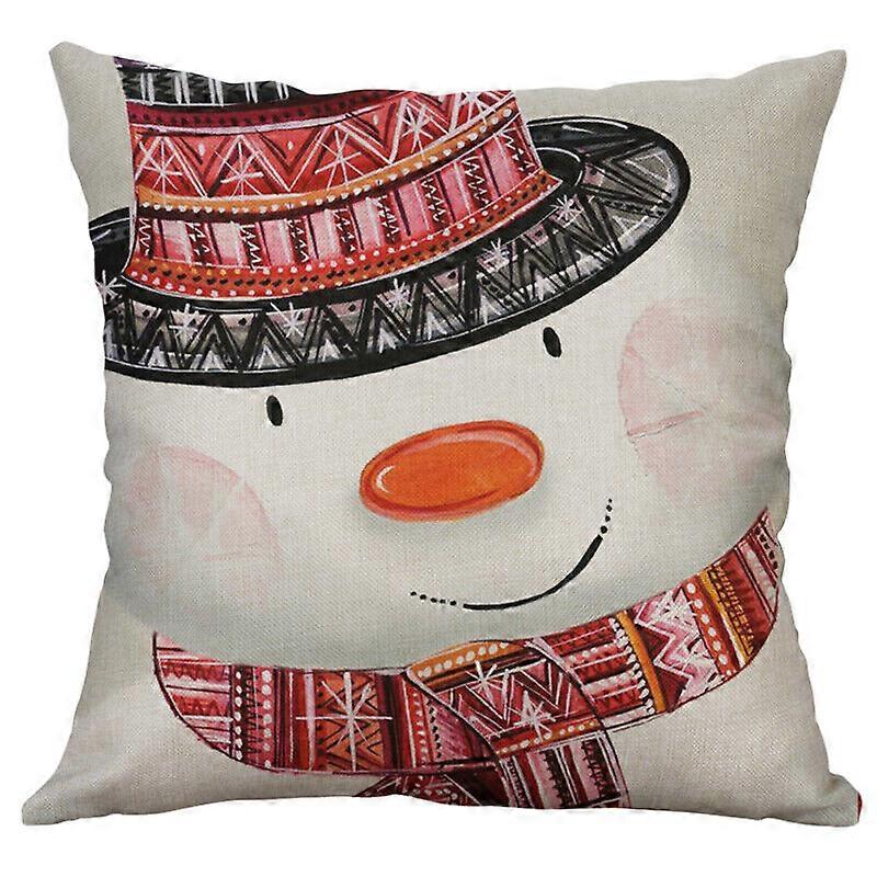 印刷クリスマス雪だるま修道女の祈り家の装飾コットンリネンカバー枕カバーデザイン1898jpjcjh