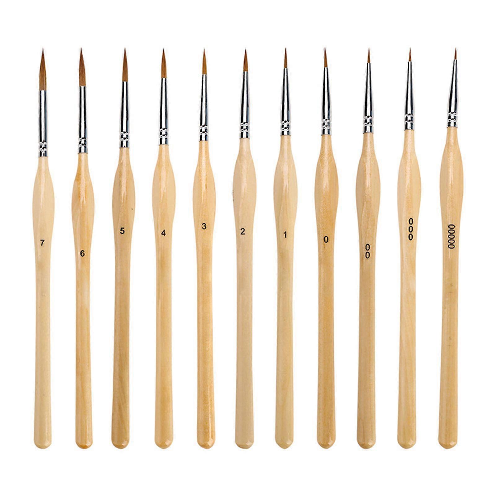 11pcs Miniature Detail Painting Brush Set Sturdy Outlining Tracing Brush for Artist Craftsmen