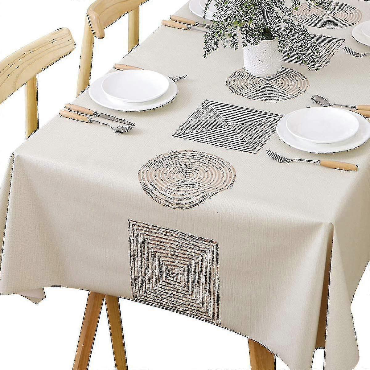 Table Cloth Wipeable Tablecloth Pvc Wipe Clean Rectangular Table