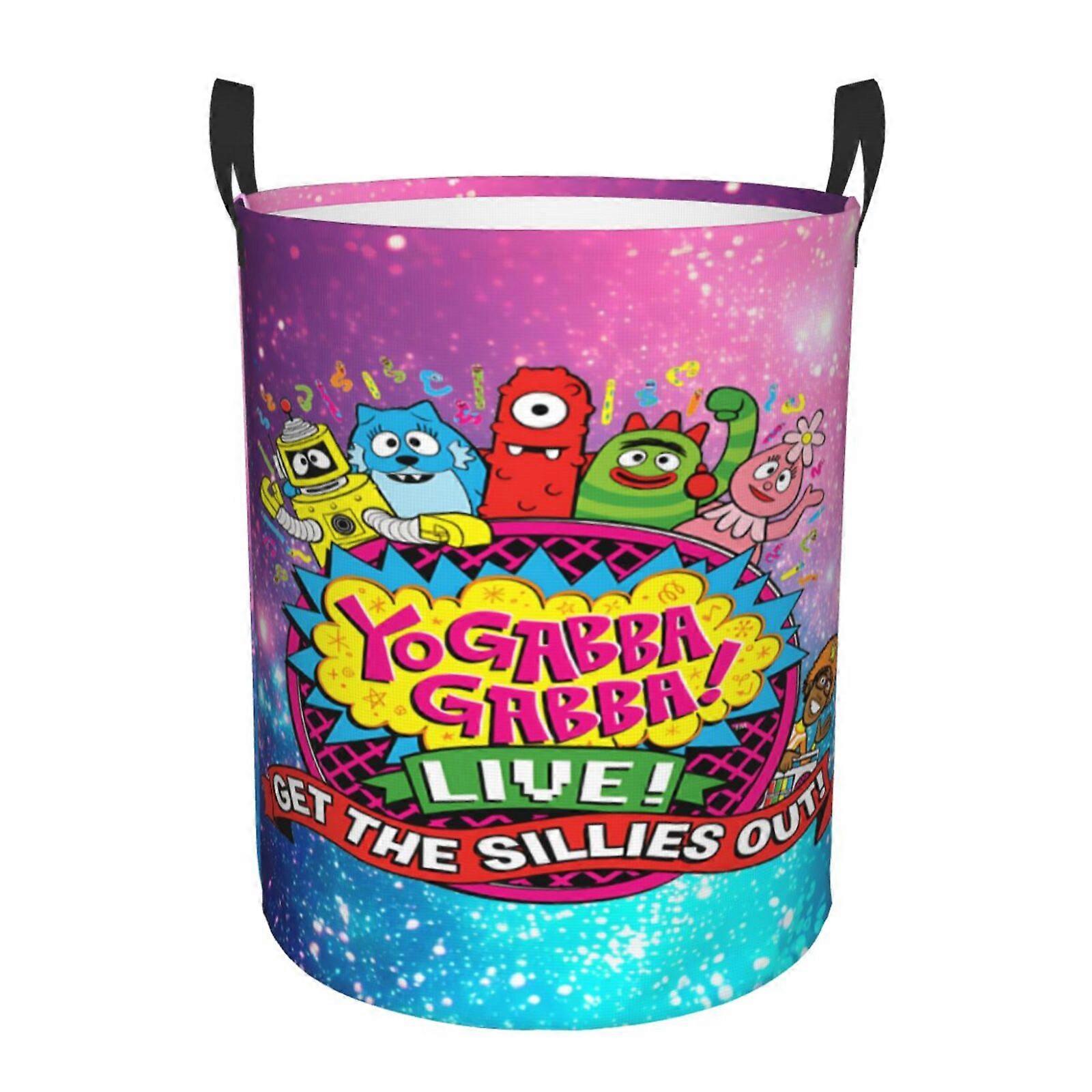 Yo Gabba Gabba 3d Graphic Flame Καλάθι πλυντηρίου Fire Flame Τα ρούχα εμποδίζουν την αποθήκευση με λαβή-SYS27906