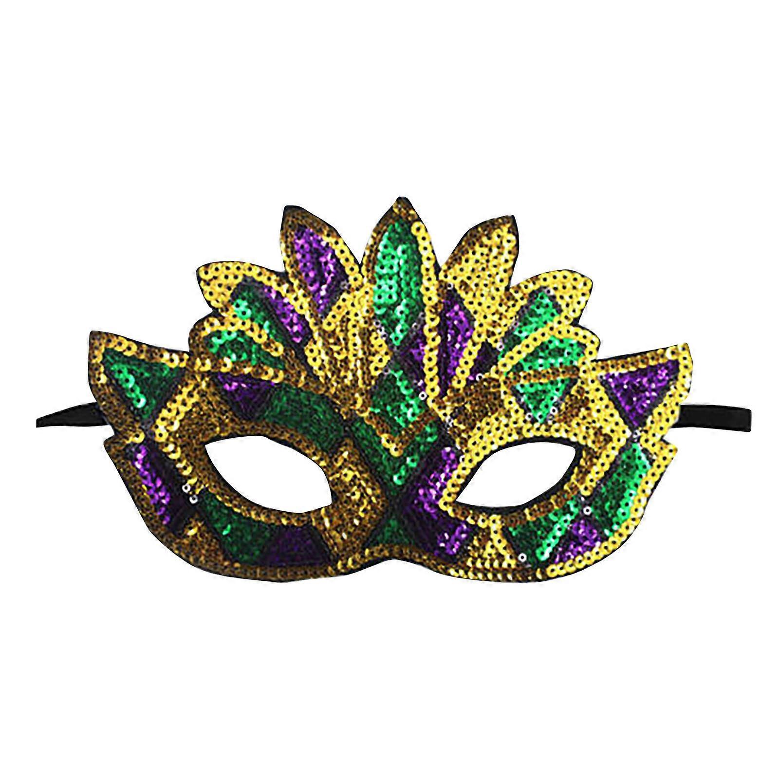 Mardi Gras Costume Sequin Shiny And Sparkling Party Mask Carnival
