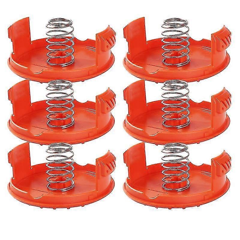 6pcs Spool Caps + 6pcs Springs Spare Parts Accessories Compatible With Black+decker Rc-100-p String Trimmers
