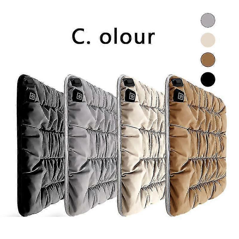 Car Heating Cushion Dual-use Seat Warm Massage Cushion(color:brown)